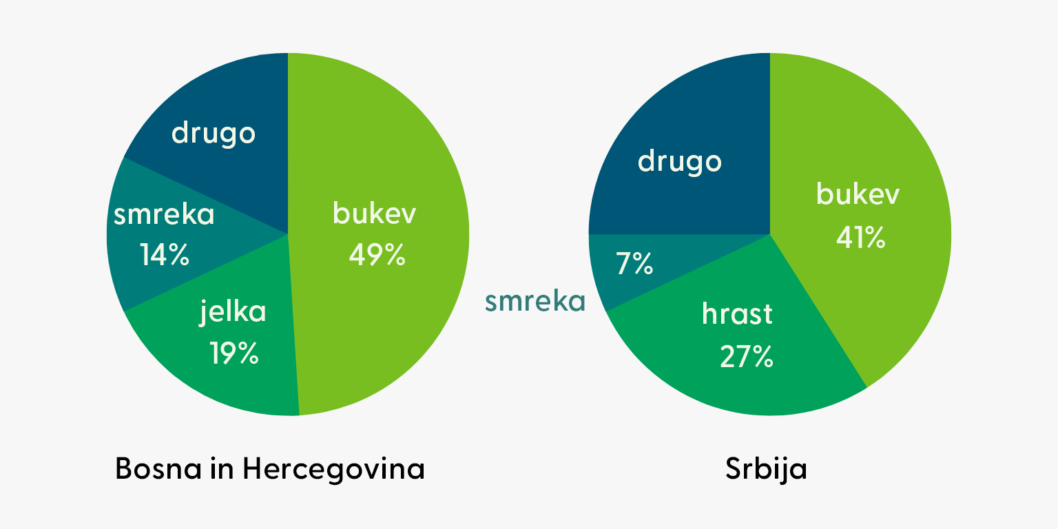 Tree species BiH SRB