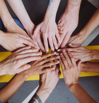 group hands