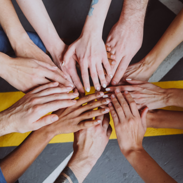 group hands